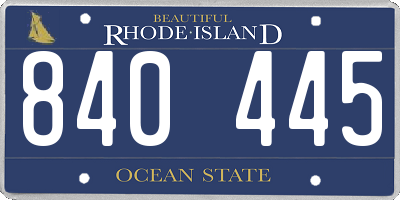 RI license plate 840445