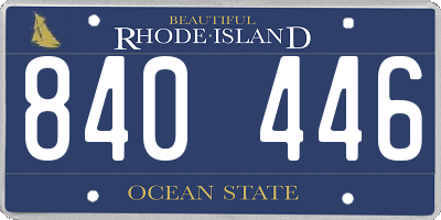 RI license plate 840446