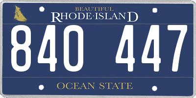RI license plate 840447