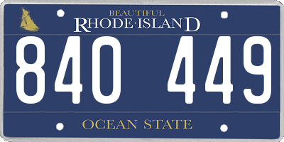 RI license plate 840449