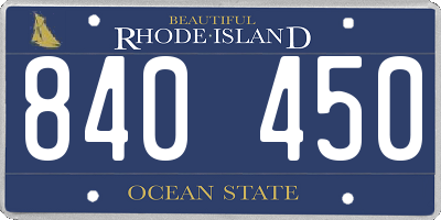 RI license plate 840450