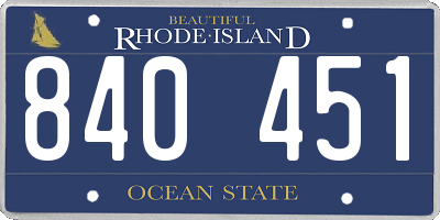 RI license plate 840451