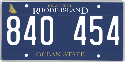 RI license plate 840454
