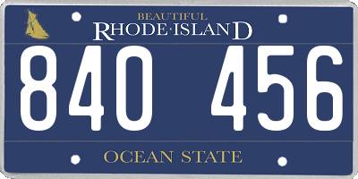 RI license plate 840456