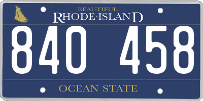 RI license plate 840458