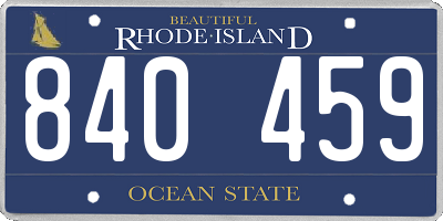 RI license plate 840459