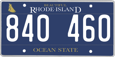 RI license plate 840460