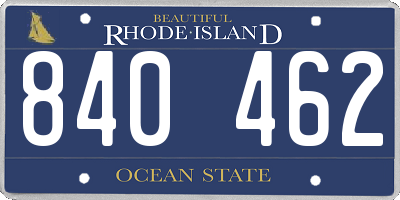 RI license plate 840462