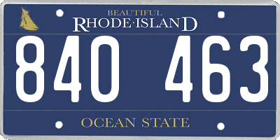 RI license plate 840463