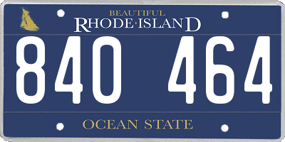 RI license plate 840464