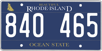 RI license plate 840465