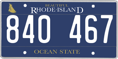 RI license plate 840467