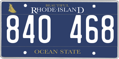 RI license plate 840468