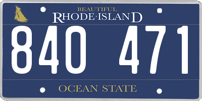 RI license plate 840471