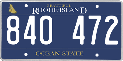RI license plate 840472