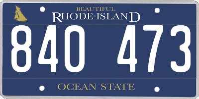 RI license plate 840473