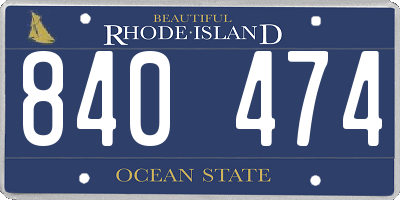 RI license plate 840474