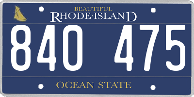 RI license plate 840475