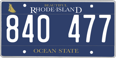 RI license plate 840477