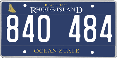 RI license plate 840484