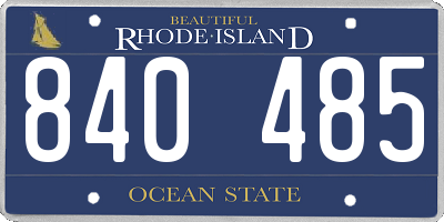 RI license plate 840485
