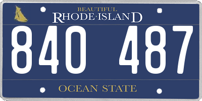 RI license plate 840487
