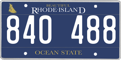 RI license plate 840488
