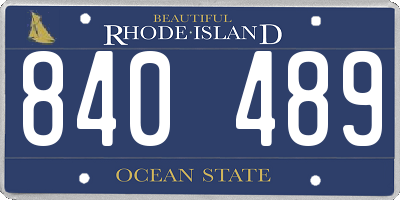 RI license plate 840489