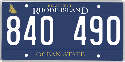 RI license plate 840490