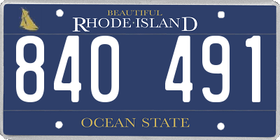 RI license plate 840491