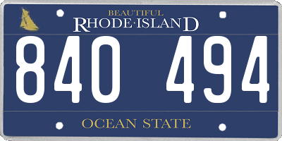 RI license plate 840494