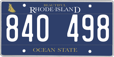 RI license plate 840498