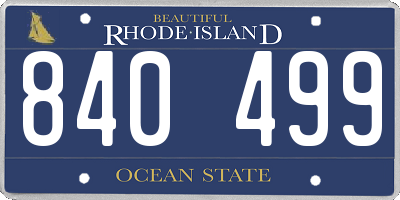 RI license plate 840499