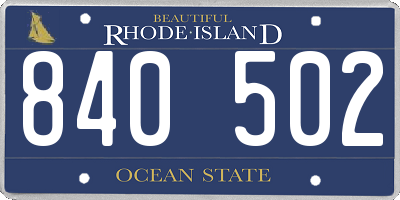 RI license plate 840502