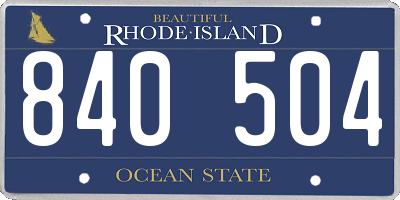 RI license plate 840504