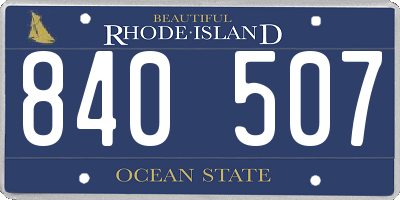 RI license plate 840507