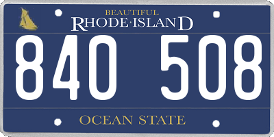 RI license plate 840508