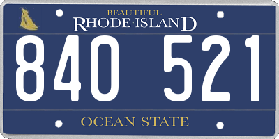 RI license plate 840521