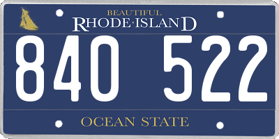 RI license plate 840522