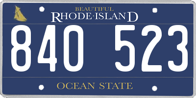 RI license plate 840523