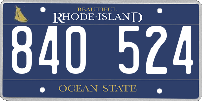 RI license plate 840524