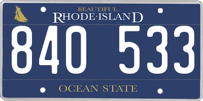 RI license plate 840533