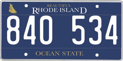 RI license plate 840534