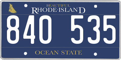 RI license plate 840535