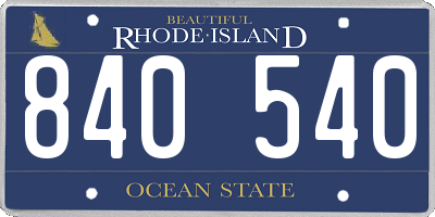 RI license plate 840540