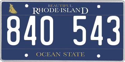 RI license plate 840543
