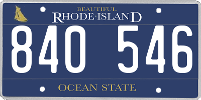 RI license plate 840546