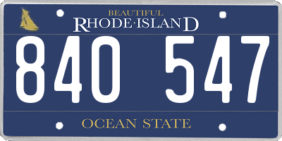 RI license plate 840547