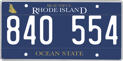 RI license plate 840554
