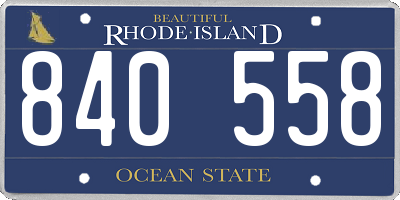 RI license plate 840558